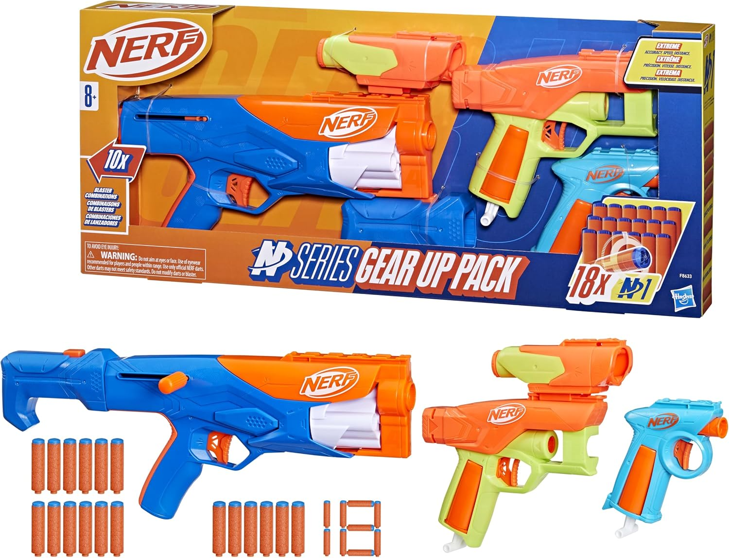 Nerf N Series Gear up Pack - 3 Blasters, 18 Darts, Ages 8+ image number 2