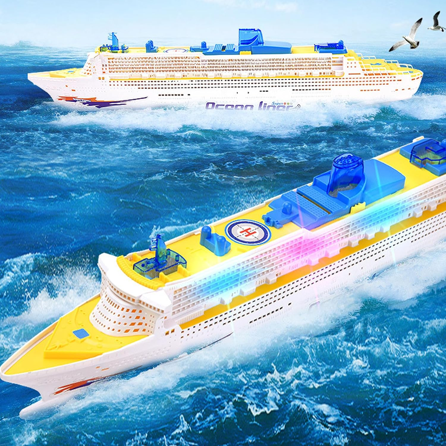Cruise Ship Model Toy, Boat Toy with Light and Sound, Kids Colorful Ocean Liner Cruise Ship Boat Toy with Walking Function, for Kids Toddlers Boys Girls Adults Age 3-12 image number 6