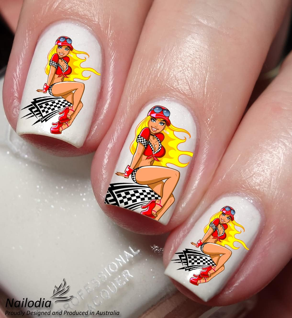 Racing Car Formula Nail Art Decal Sticker