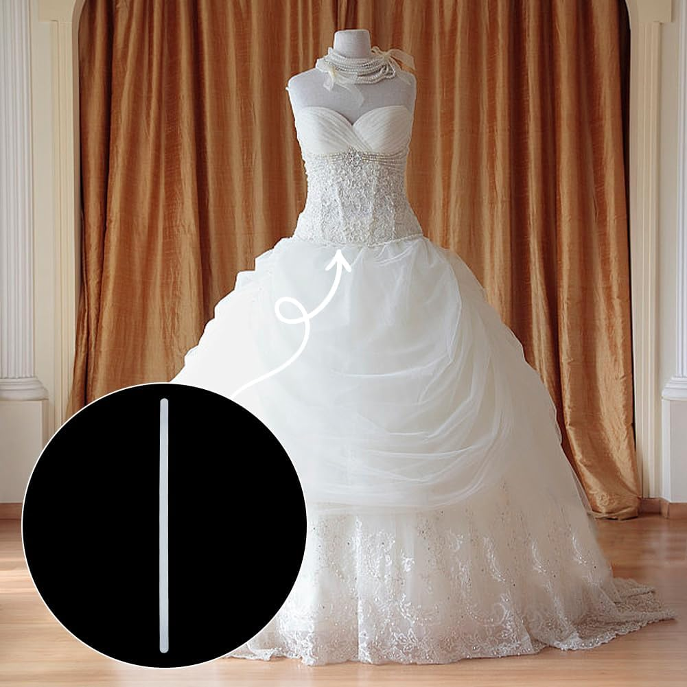 WEBEEDY 100 Pcs Transparent Plastic Boning for Sewing, Stays Corset Boning DIY Handmade Corset Making Accessories for Wedding Dress Gowns Lingerie Hats Costume DIY Sewing Craft, 1.5X15Cm image number 3