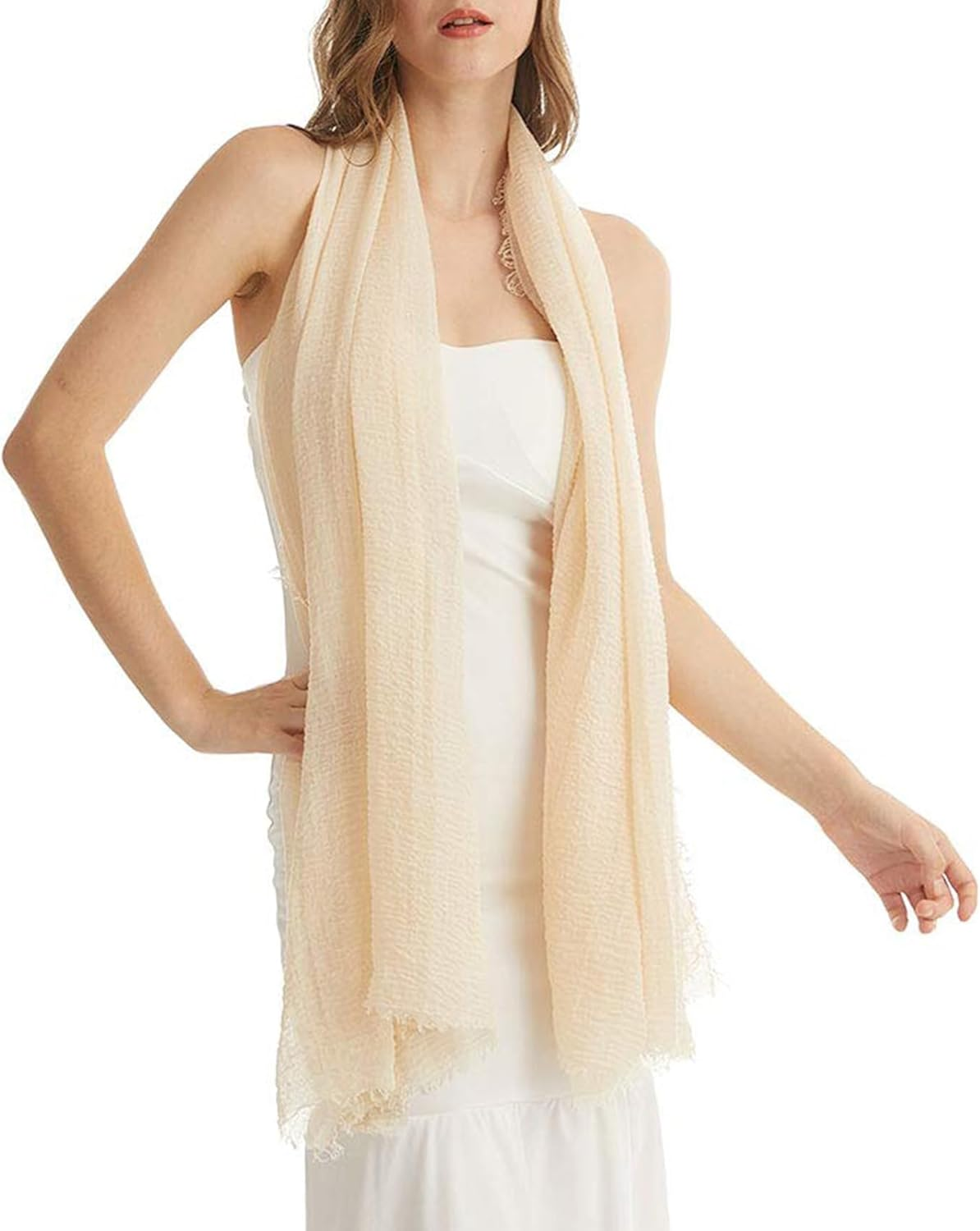 Women Scarf Cotton Linen - Chic Ladies Solid Scarves Soft Large Long Wrap Shawl Headscarf Lightweight Neck Scarf Hijab,180&times;100Cm - Black image number 7