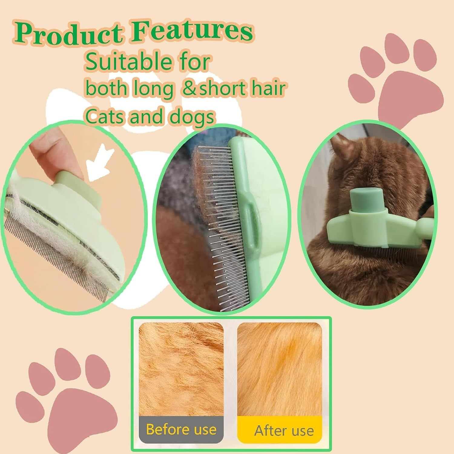 Pack of 3 Pet Hair Remover Gloves, Self-Cleaning Flea Comb for Pets, Electrostatic Pet Hair Removal Gloves, Grooming Gloves for Dogs, Cats, for Sofas, Bedding, Carpet image number 3