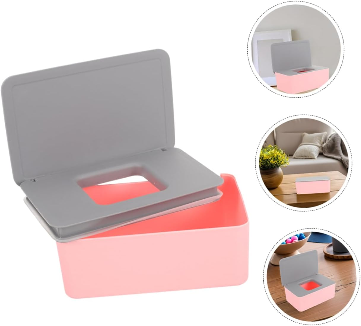 LABRIMP 2Pcs Refillable Wet Wipes Box Lid Portable Wet Tissue Organizer Sealable Travel Wipe Holder Home Travel Napkin Case