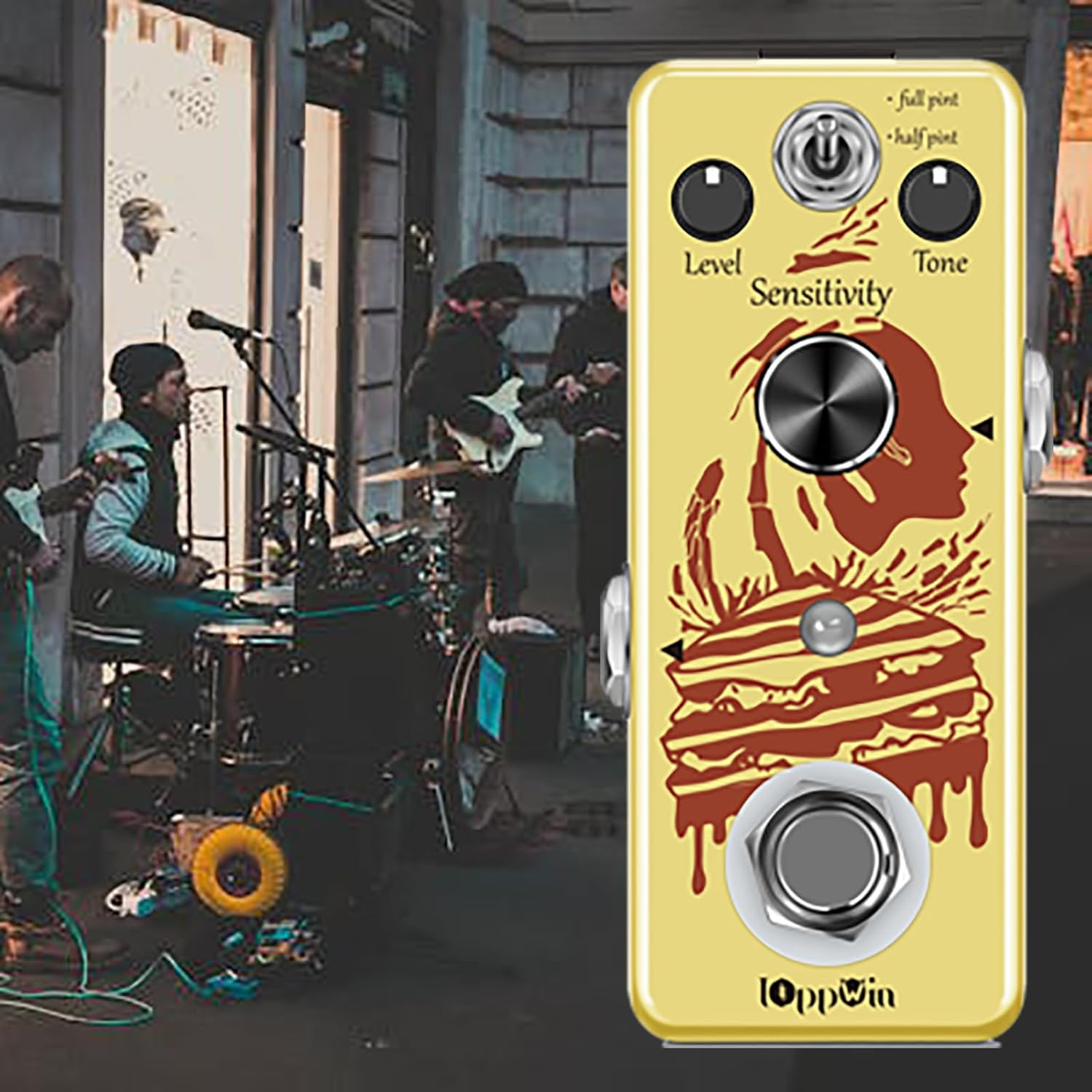 Ioppwin COMP Optical Compressor Pedal - Classic Smooth Dynamics Control, Preserves Transients, Metal Enclosure, True Bypass for Guitar/Bass image number 5