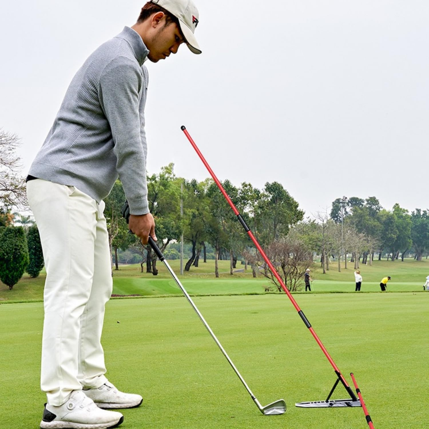 Golf Alignment Sticks with Angle Plate & Bracket - Adjustable Training Aid, Posture Corrector for Golfers, Practice Accessories for Beginners image number 4