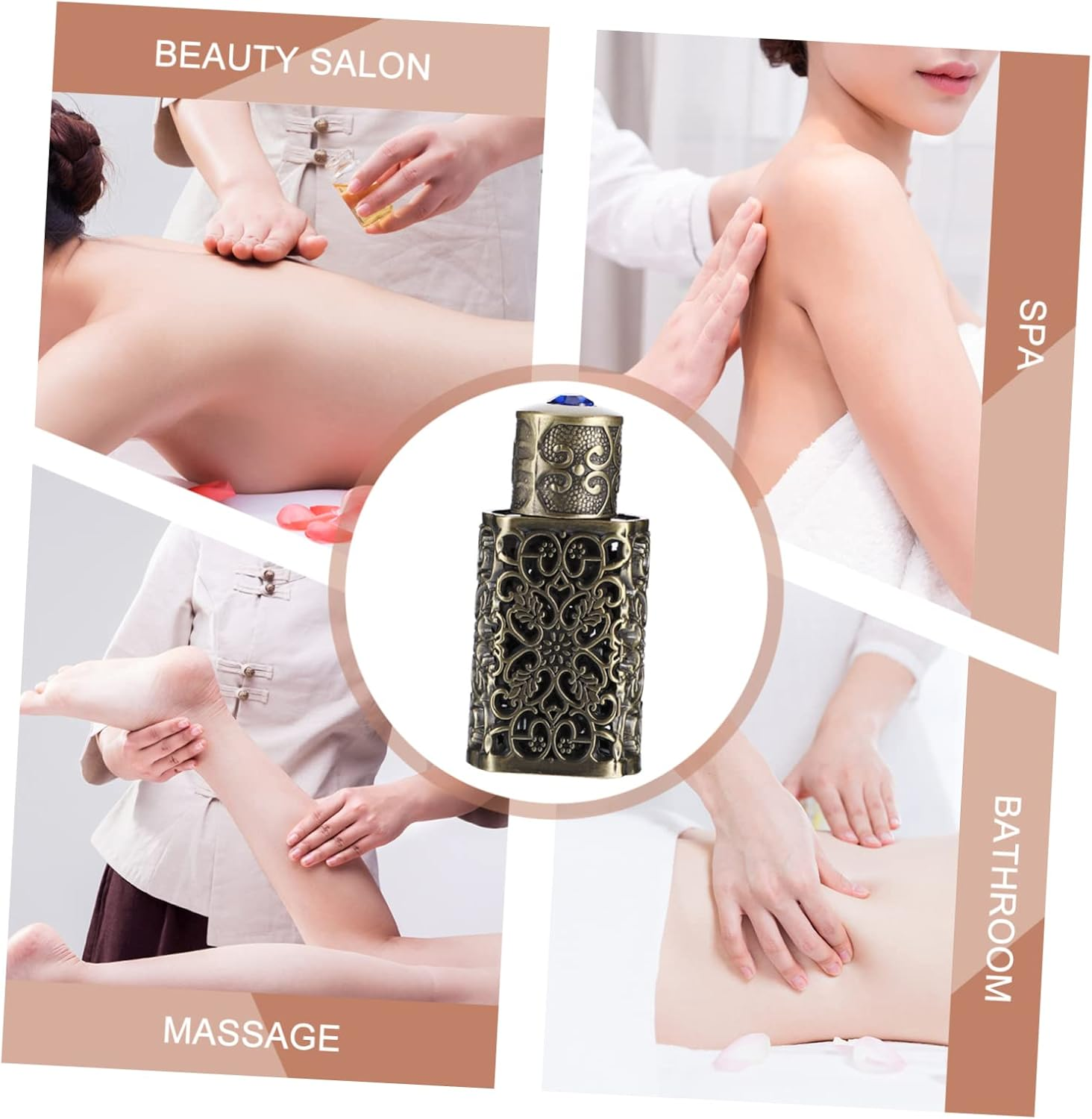 3Pcs Essential Oil Bottle Perfume Spray Bottles Hollow Engraving Cosmetic Dispenser for Travel and Daily Use image number 2