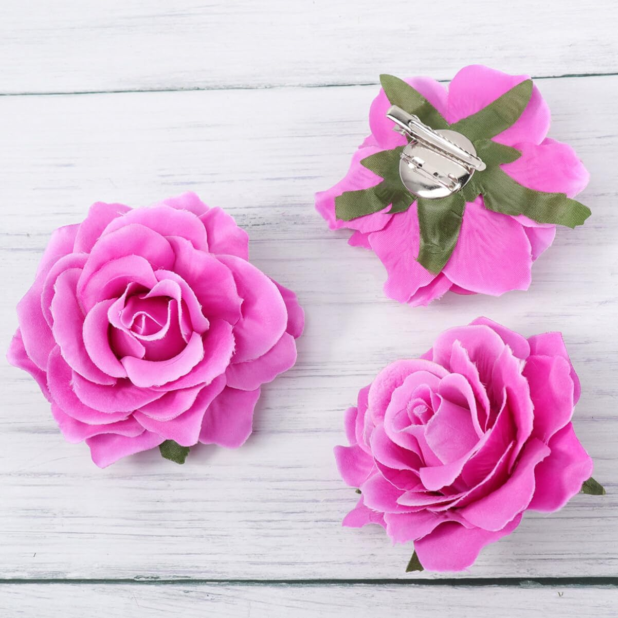 Luxshiny 5Pcs Rose Corsage Flower Brooch Clips for Bridal Hair Accessories Elegant Lifelike Floral for Weddings Parties and Special Occasions