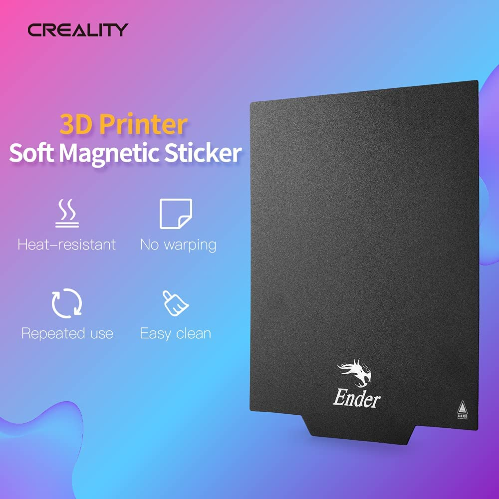 Official Creality Ender3 Magnetic Sticker with Edge (235 * 235Mm), Ultra-Flexible Removable Magnetic 3D Printer Build Surface Heated Bed Cover for Ender 3 V2/Ender 3 Pro/Ender 5 3D Printer