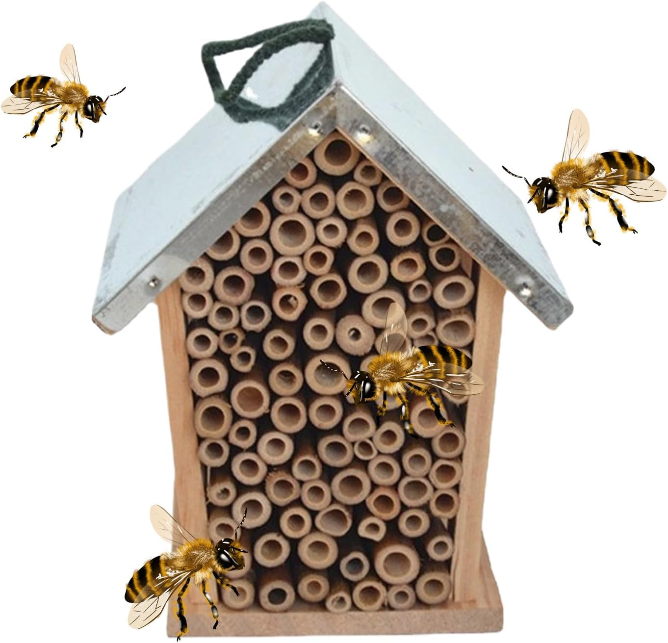 Wooden Ladybug Shelter - Nesting Box, Carpenter Bee Haven, Garden Bee Nest, Native Bee House, Decorative Habitat Shelter | Natural Pollinator Shelter Nesting Box for Ladybugs Lacewings, Outdoor Garden