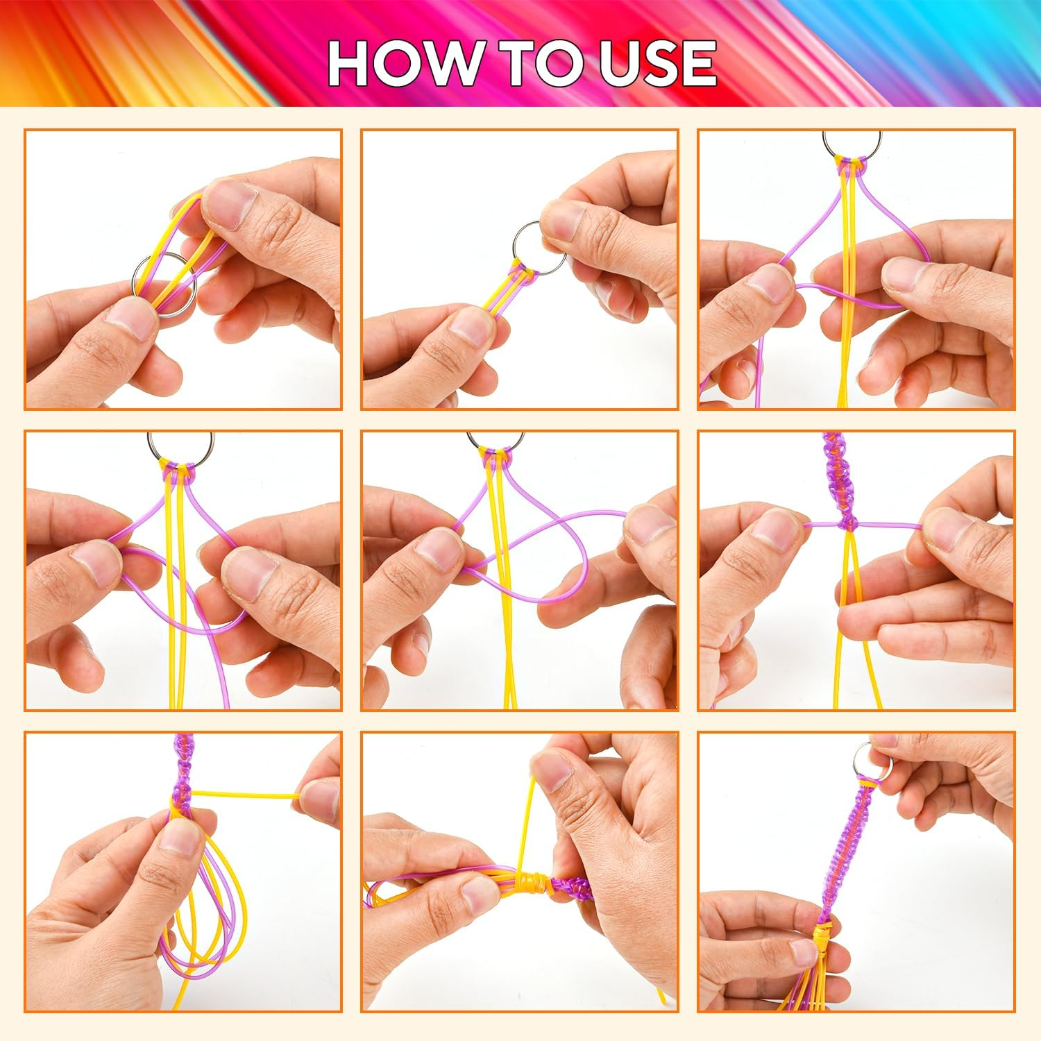 295 Piece Scooby DOO Ribbons Set, Scoubidou Ribbons, Latch Bands with Keychain, Hooks, Wooden Beads, Pom Poms, Craft Wire and Pipe Cleaners for Crafts Bracelets, Necklaces, Keyrings and DIY image number 4