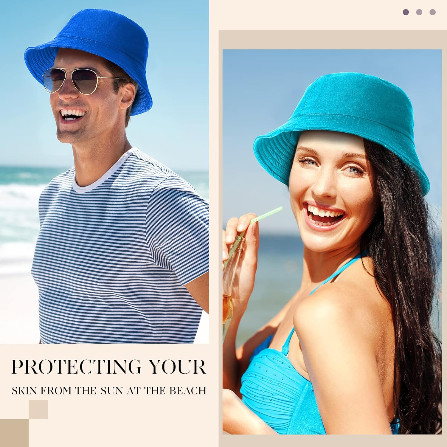 48 Pieces Bucket Hats Unisex Cotton Wide Brim Sun Bucket Hat Summer Fisherman Cap for Men Women Teens Outdoor Travel Beach Vacation Accessory, 16 Colors Colorful, Colorful, Medium image number 2