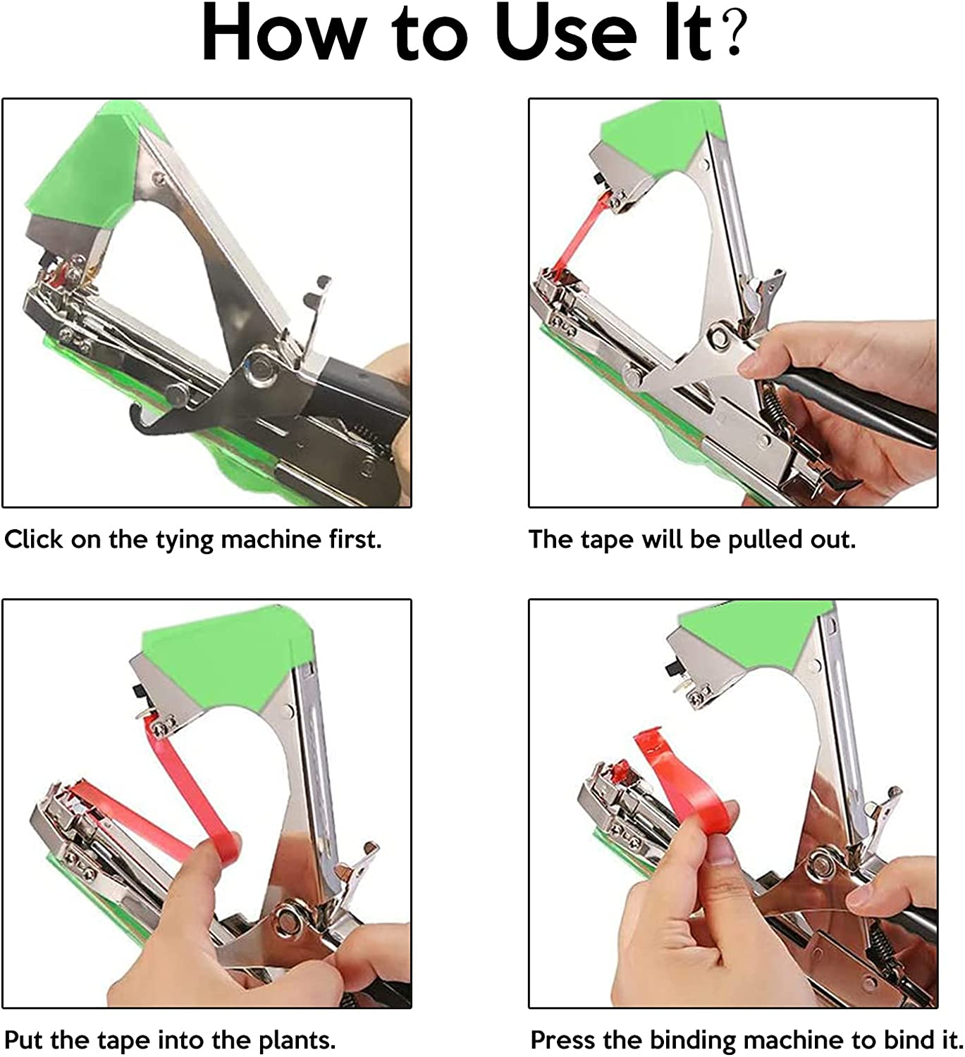 Plant Tying Machine Valuehall Plant Vegetable Hand Tying Binding Machine Tape Tool Convenient Agriculture Plant Tying Machine Tapener Tool with 10 Rolls of Tape for Plants V7G09 image number 1