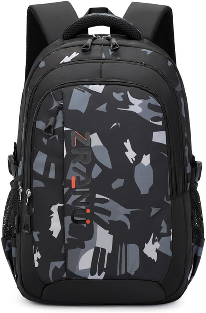 EKUIZAI Camouflage or Geometric Print Boys Backpack Kids Schoolbag Black Cool Backpack for Teen Boys