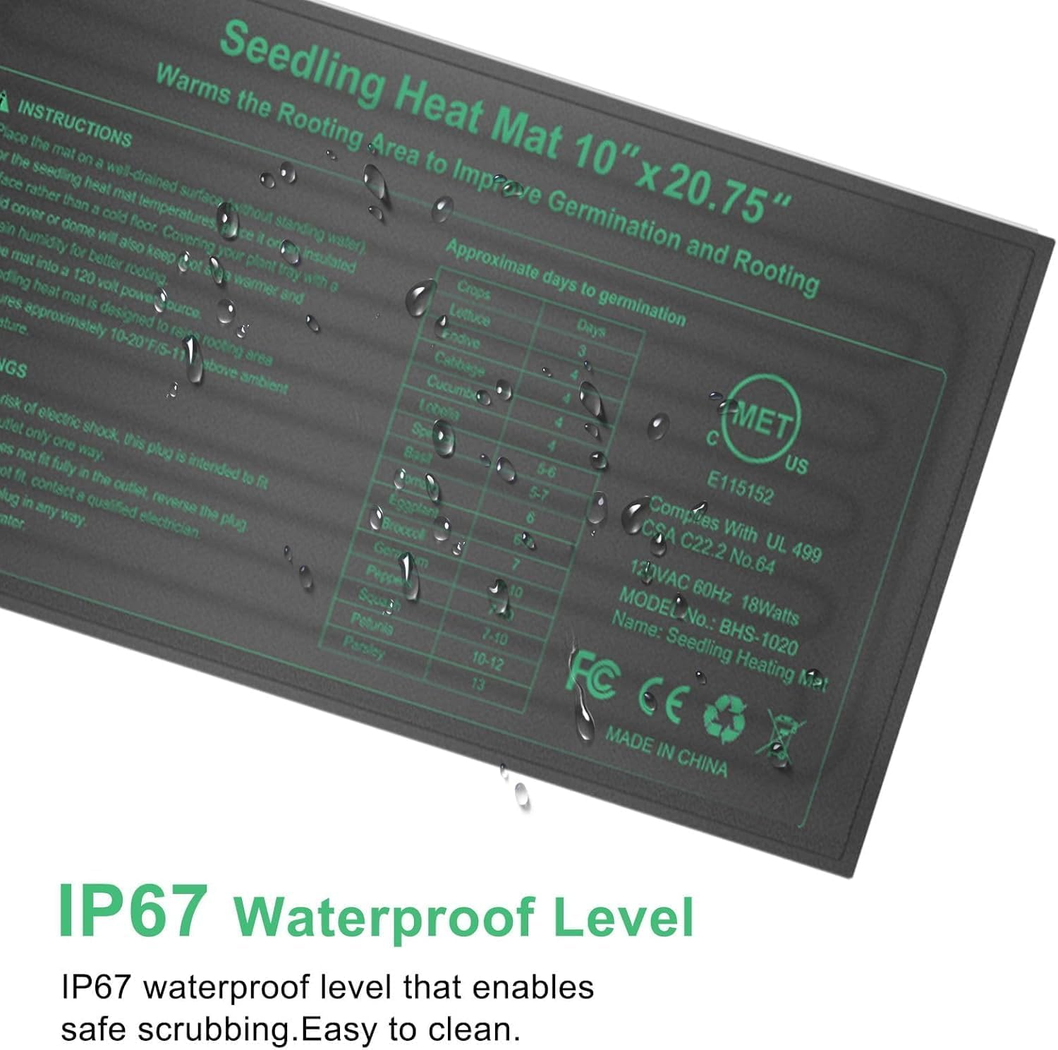 Seedling Heat Mat 4 Pack, Heating Mat for Plants Grow Seed Starting Greenhouse, Waterproof Durable Germination Warm Hydroponic Heating Pad image number 2