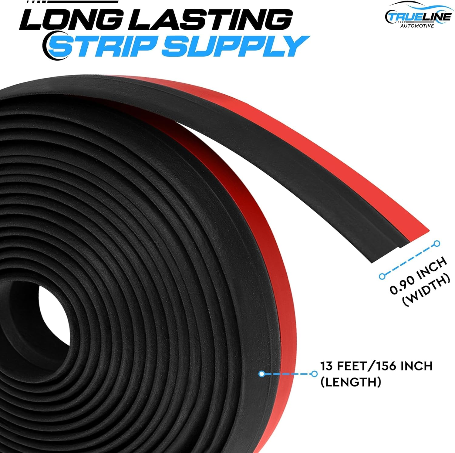TRUE LINE Automotive 13 Feet Car Front Windshield Strip - Window Door Weather Seal Rubber Stripping - Door Trim Hood Leak Molding Kit - Car Door Seal Strip & Car Weather Stripping image number 3