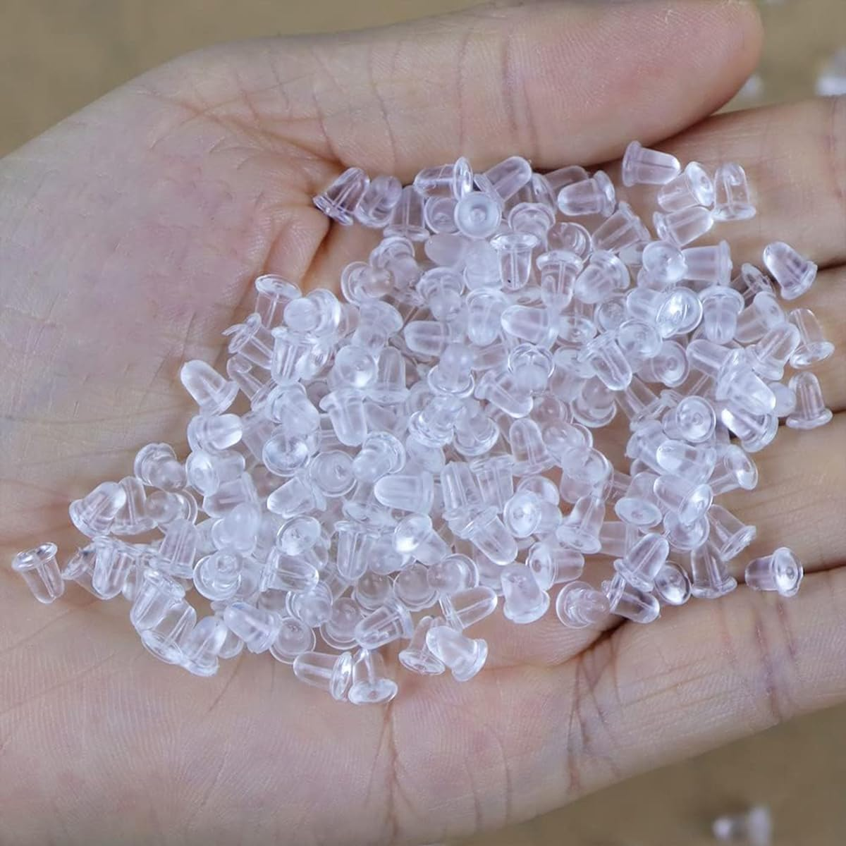 Mumoo Bear Silicone Earring Backs Earring Backings 1200 Pcs Soft Clear Ear Safety Back Pads Backstops Clutch Stopper Replacement for Fish Hook Earring Studs Hoops, Diameter 4Mm image number 4