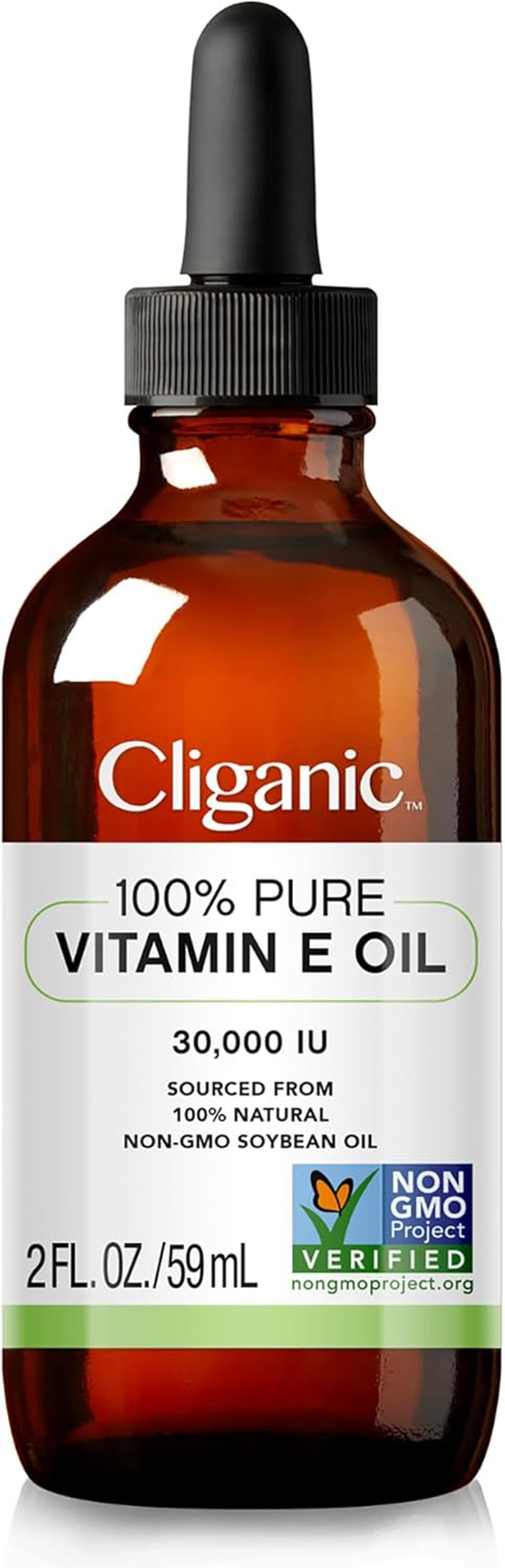 Cliganic 100% Pure Vitamin E Oil for Skin, Hair & Face - 60,000 IU, Non-Gmo Verified | Natural D-Alpha Tocopherol image number 1