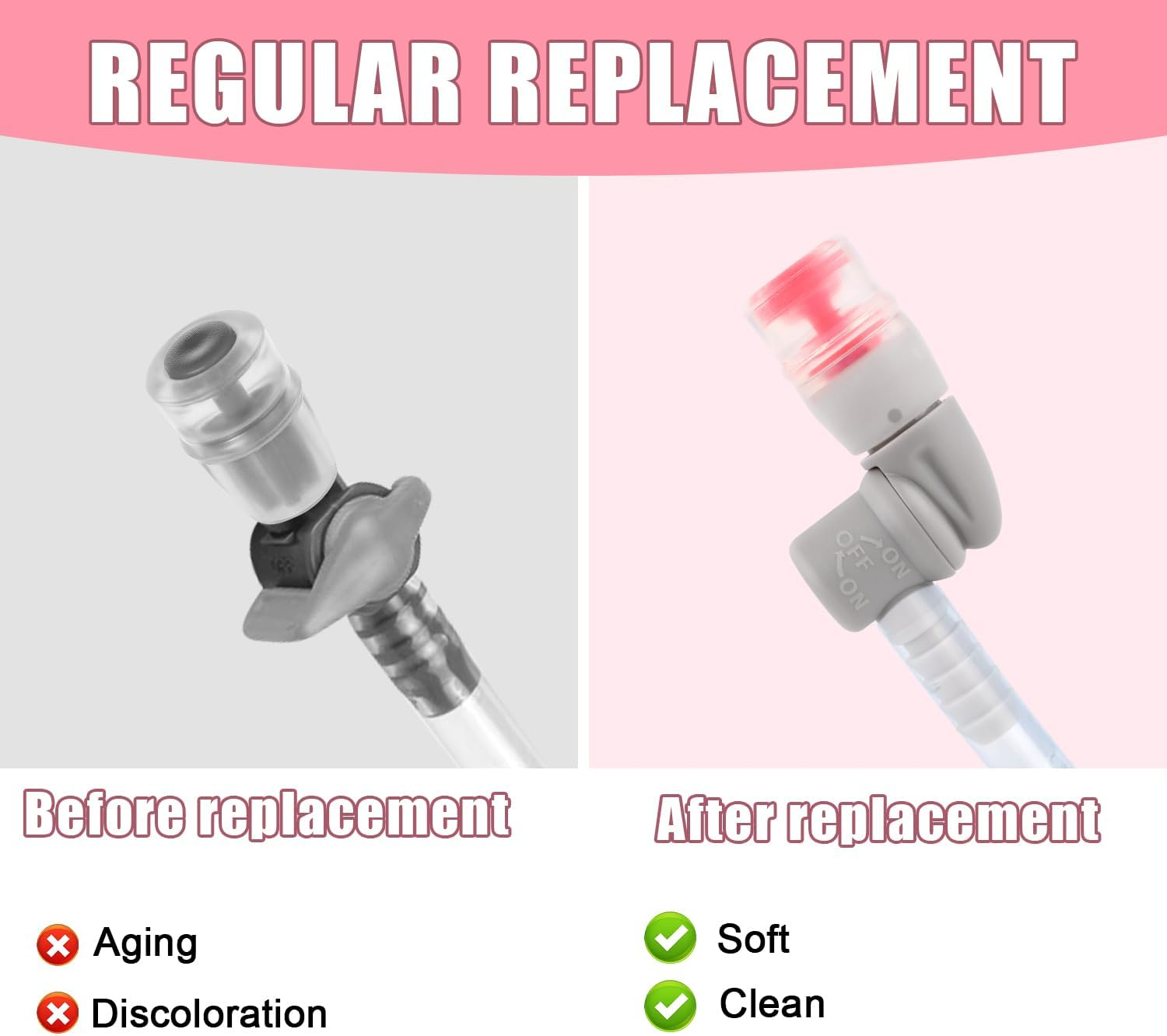 5Pcs Bite Valve Replacement for Camelbak, Mouthpiece Replacement for Camelbak Hydration Pack Valve Replacement for Camelbak, Osprey Hydration Bladder (Gray) image number 3