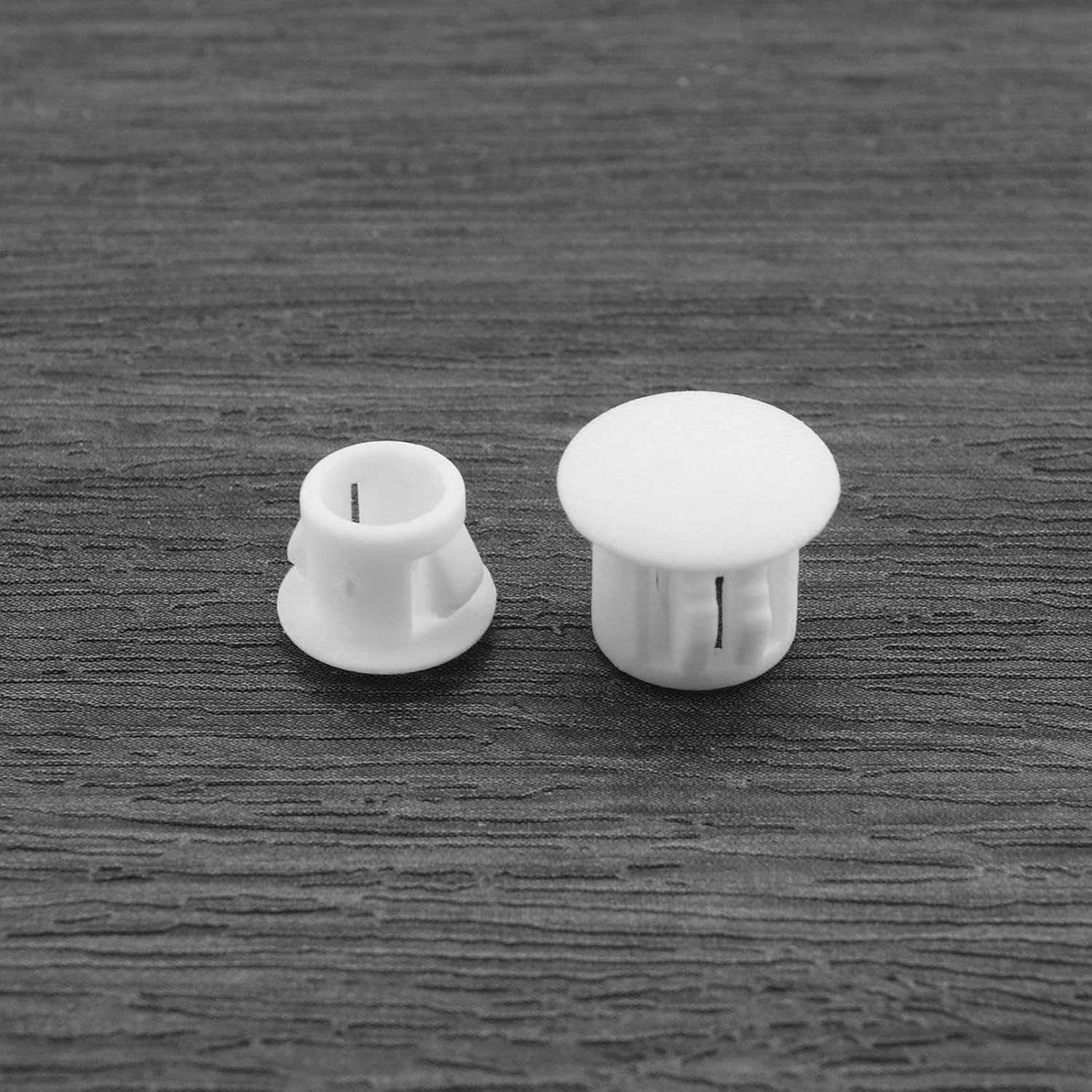 Ecsing 100Pcs Plastic Hole Plug Replacement Flush Type Hole Plugs Snap Furniture Fencing Post Pipe Insert End Caps Accessories for Cabinets Window Frames White