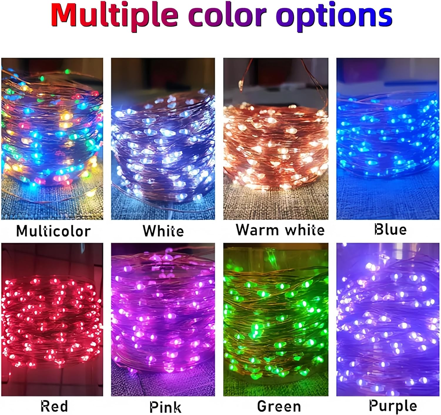4Pack Solar Fairy Lights, Total 40M/131.2FT 400Led Solar String Lights,Cooper Wire String Lights with 8 Modes,Solar Garden Lights Waterproof for Patio Yard Trees Christmas Wedding Party image number 6