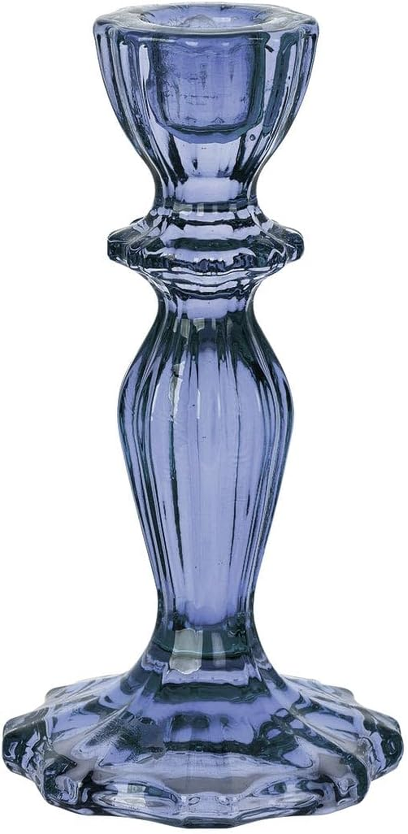 Talking Tables, Navy Glass Candlestick Holder | Taper Candle Stand for Indoor or Outdoor, Elegant Christmas Table Decorations or Home D&eacute;cor, Dinner Party, Birthday, Wedding