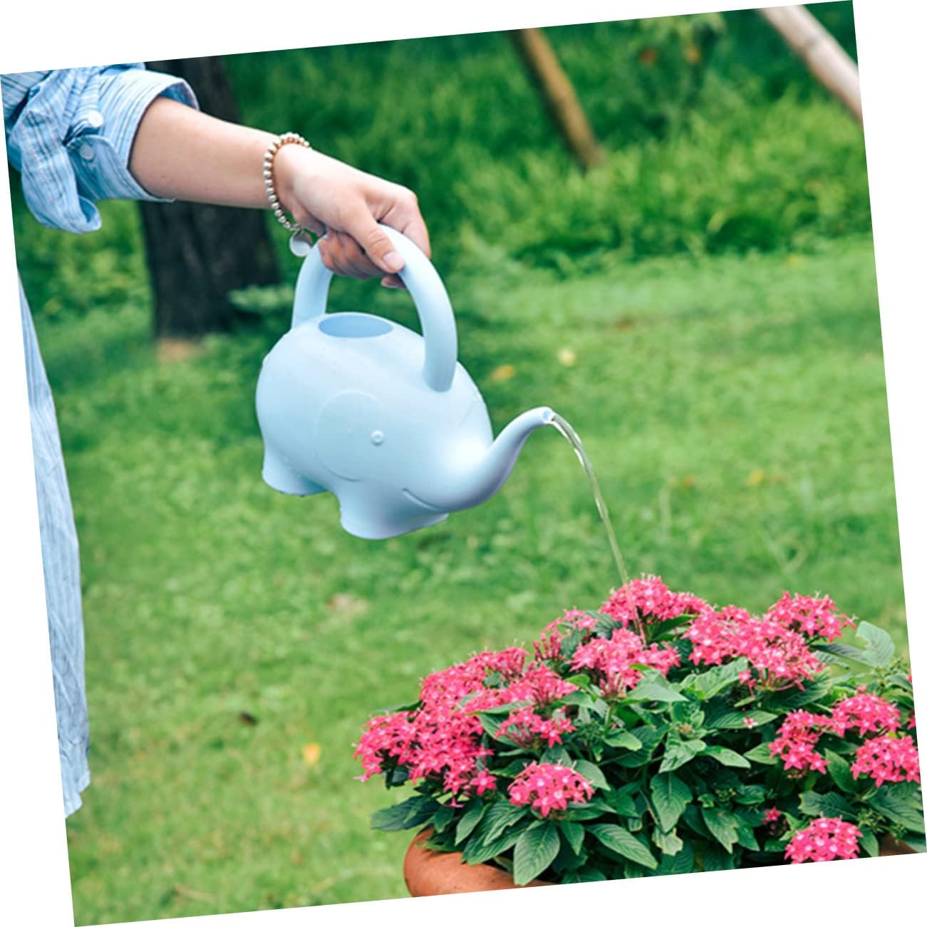GANAZONO 2Pcs Cartoon Boy Girl Watering Can Ergonomic Design for Plants Adorable Elephant Lightweight Watering Can for Boys and Girls Gardening