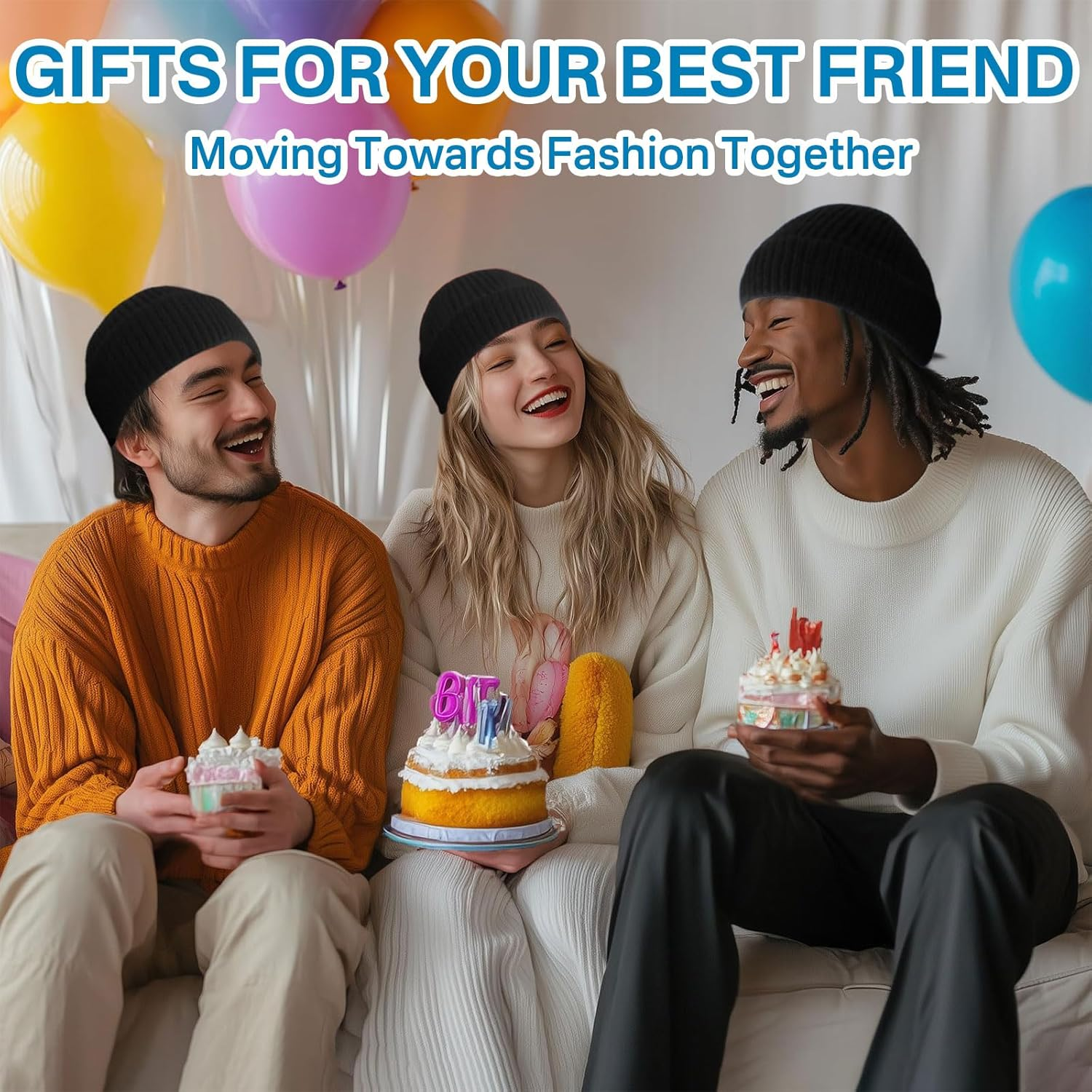 Lyvixora Casual Short Thread Hip Hop Hat, Warm Fisherman Beanie for Men and Women, Unisex Winter Warm Knit Hat Black image number 5