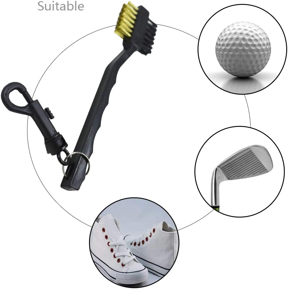 Golf Club Brush,Golf Club Groove Cleaning Brush,Portable Multiple-Use Golf Club Ball Tool,Pocket Golf Sized,Putter Wedge Shoes Cleaning Brush for Irons Balls Shoes Spike image number 4