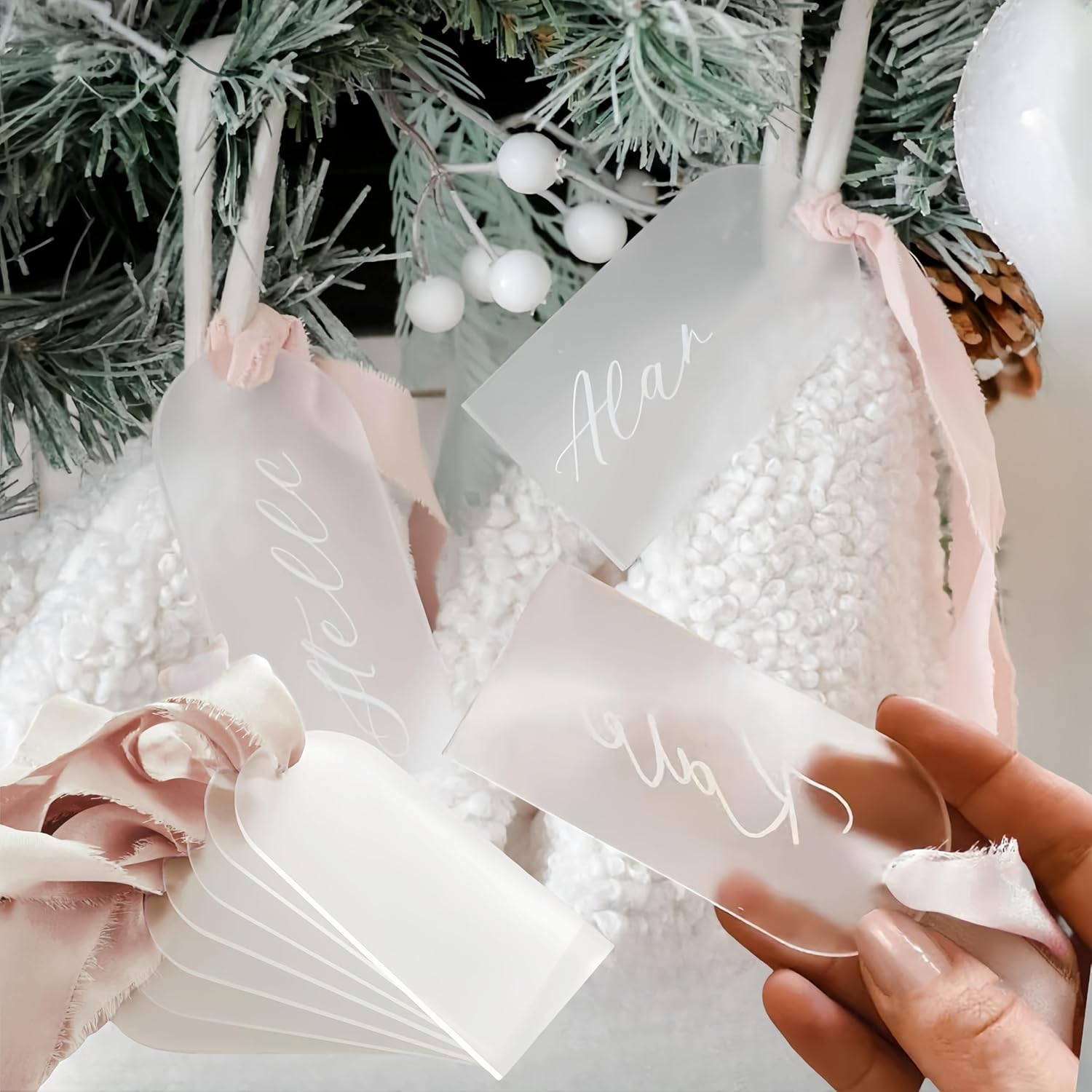 30 Pcs Frosted Acrylic Wedding Card, Wizefolk Arch Blank Wedding Decoration Seating Cards,Decor Acrylic Name Tag, DIY Place Cards, for Table Setting Dinner Parties Guest Name,Signs