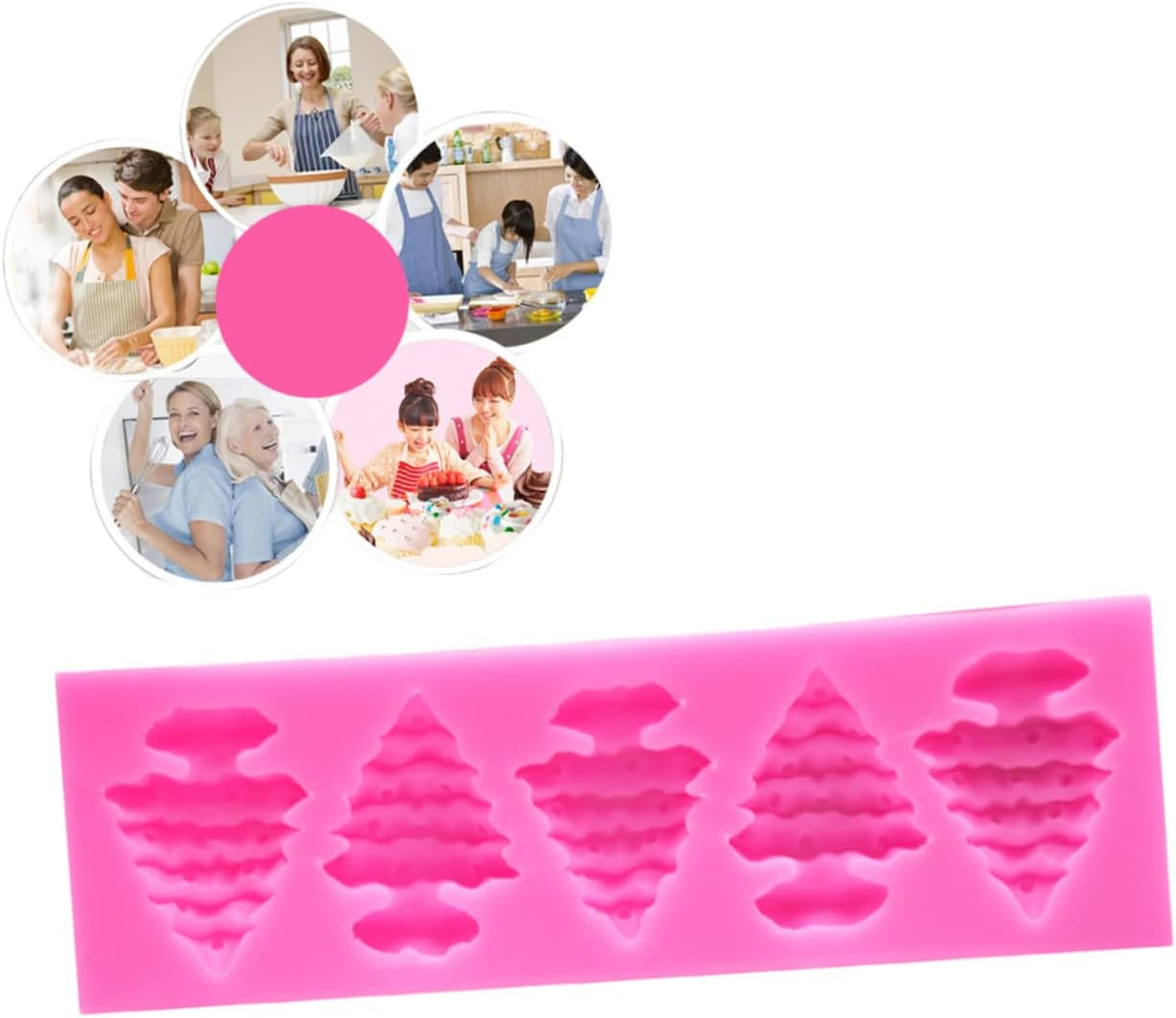 UPKOCH 3Pcs Christmas Tree Silicone Molds Tree Shape Cake Decorating Tools Baking Mold for Cupcake Dessert Fondant DIY image number 2