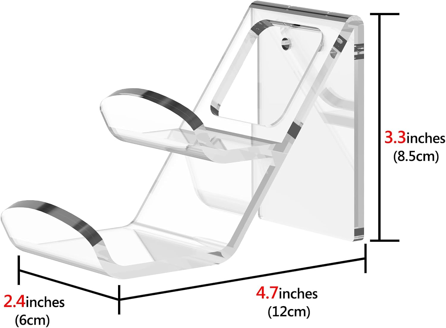 Geekria Acrylic Dual Gamepad Controller & Headphone Stand Holder, Wall Mount Gaming Headphone Hanger Hook for PS4 PS5 Xbox ONE Xbox Elite2 Game Controller Pulse 3D Headset image number 5