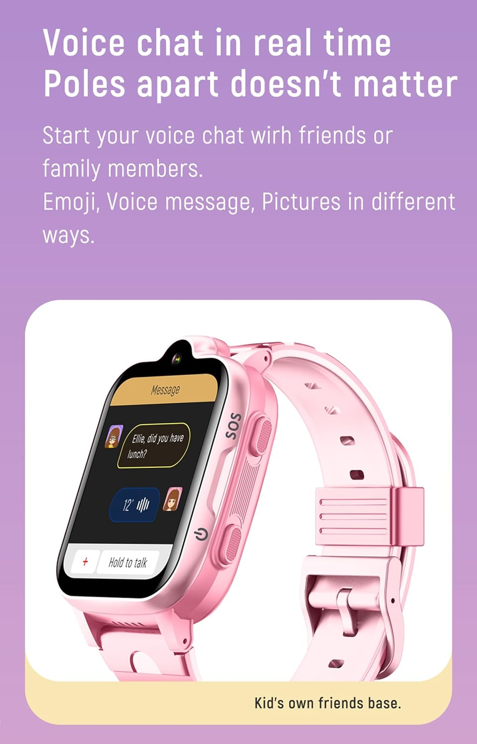 Kids 4G GPS Whatsapp Smart Watch Phone with Real-Time Tracker Waterproof Smartwatch Video Call Camera SOS Geo-Fence Touch Screen Pedometer Anti-Lost Tiktok for 3-15 Boys Girls Global Phone Watch - Black image number 2