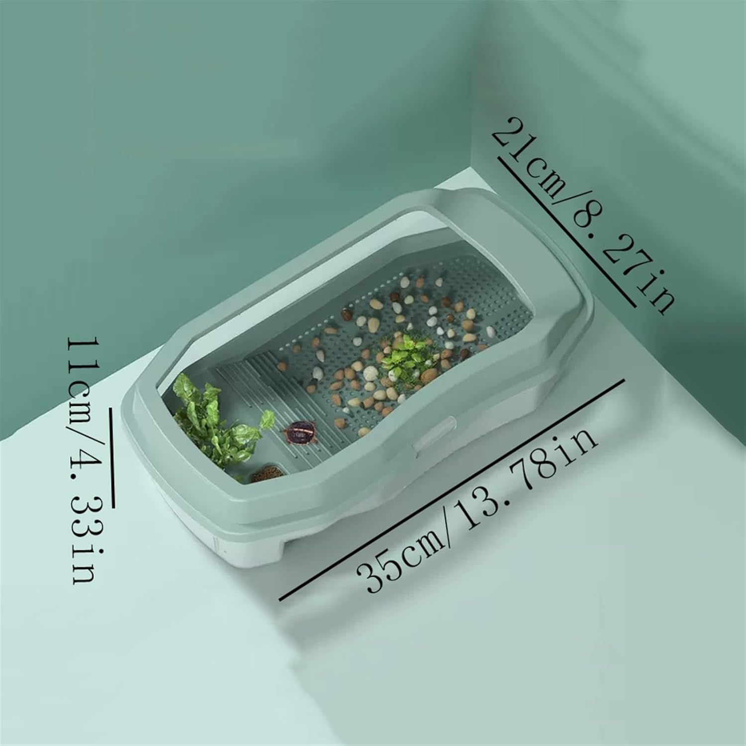 Aquariums Fish Tank Turtle Tank with Sun Deck Can Breed Aquatic Plants Small Fish Tank Turtle Box Large Home Pet Feeding to Prevent Escape Fish Bowl (Size : Small) image number 3