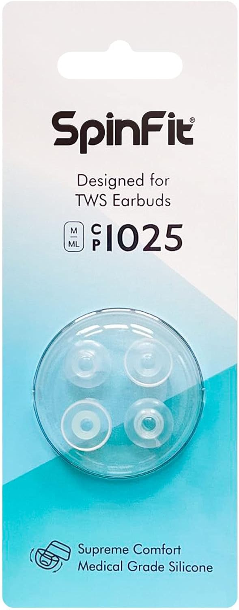 Spinfit CP1025 for True Wireless Earbuds Fits Mtw3,Galaxy Buds 2, Soundcore Space A40 & More- M/S - Patented Silicone Eartips, Supreme Comfort(For Nozzle Diameter from 4-5.5Mm) image number 6