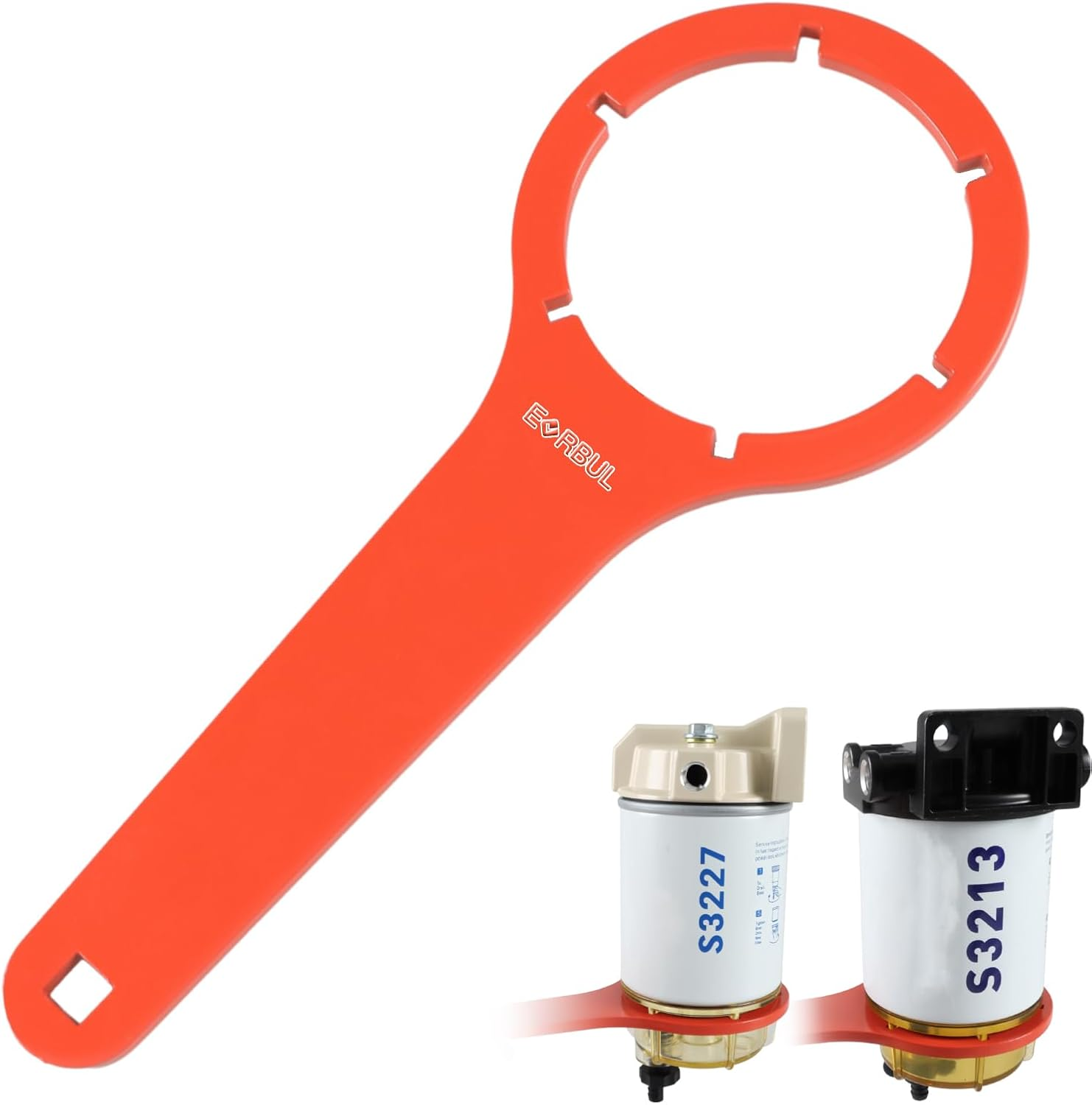 EVRBUL Fuel Filter Water Separator Water Collection Bowl Wrench Installation & Removal Tool Compatible with S3227 S3213 Water Separator for Marine Outboard Motor image number 4