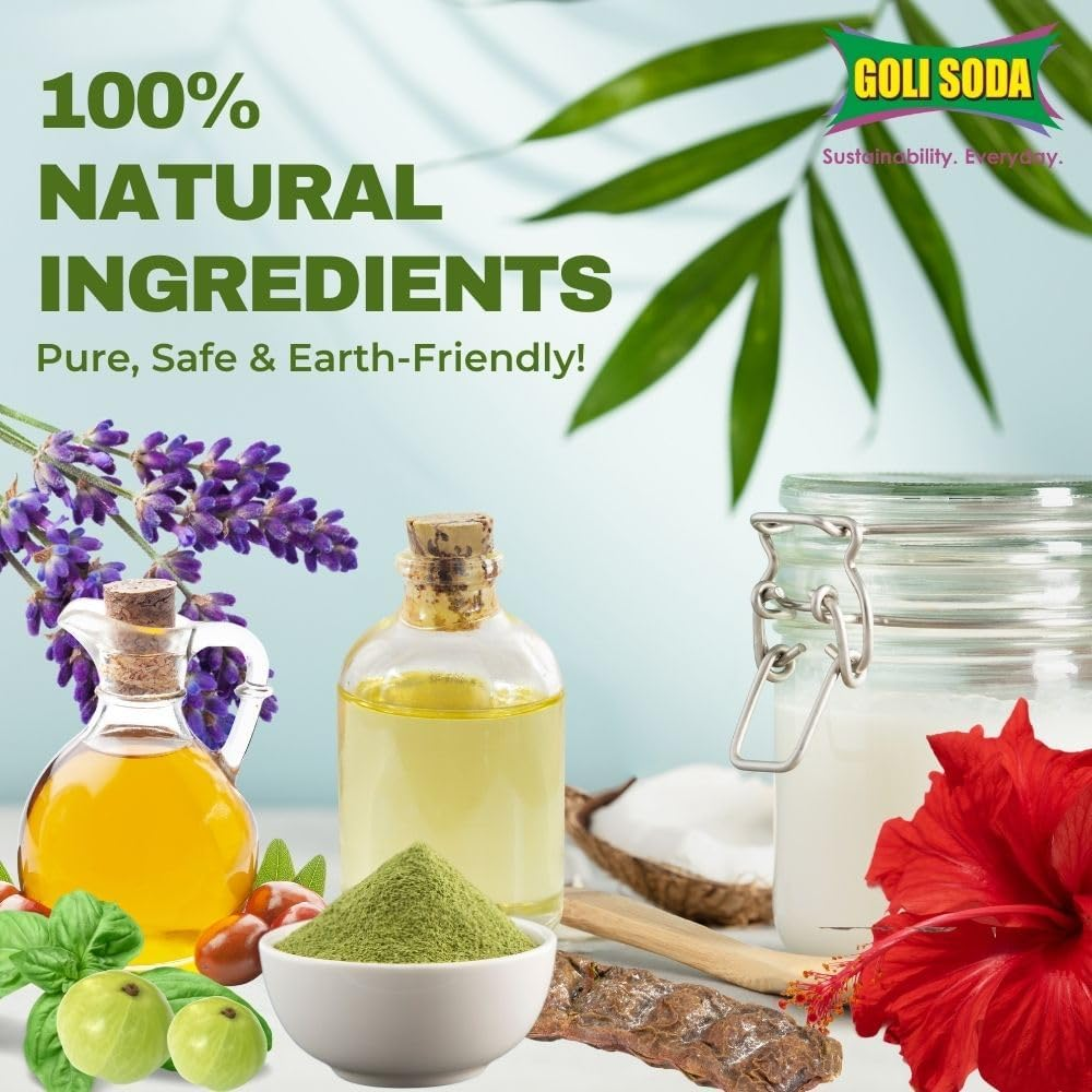 GOLI SODA All Natural Probiotics Shampoo Bar for Normal Hair (Pack of 2)