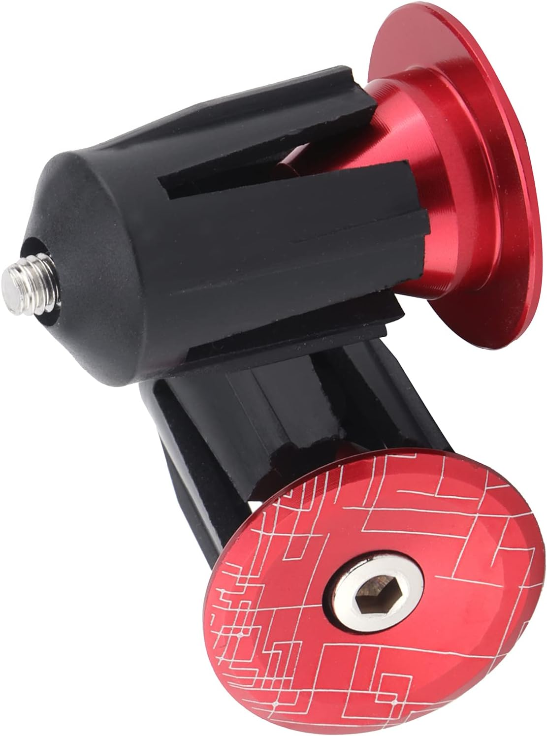 Phefop 2Pcs Bike Handlebar End Plugs Aluminum Alloy Expanding Locking Caps for Road Bike, High Abrasion Resistance Bar End Caps for Enhanced Cycling Experience (Red) image number 5