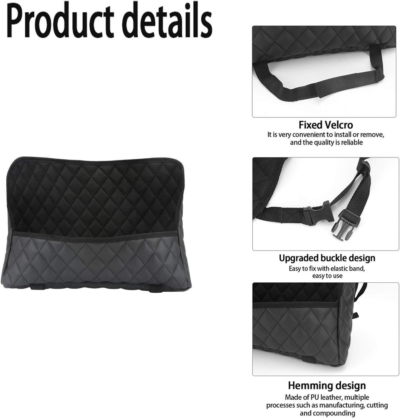 Car Purse Holder - Durable Leather Seat Back Organizer, Front Seat Storage Barrier, Pet & Kids Driver Storage Netting Pouch