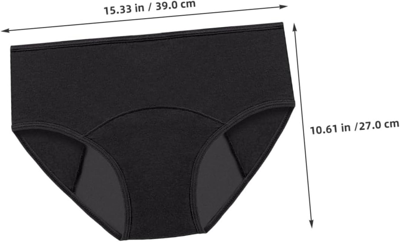 Healeved 3Pcs Heavy Flow Menstrual Panties Leakproof Briefs Washable Cotton Underwear for Women Postpartum Protection image number 5