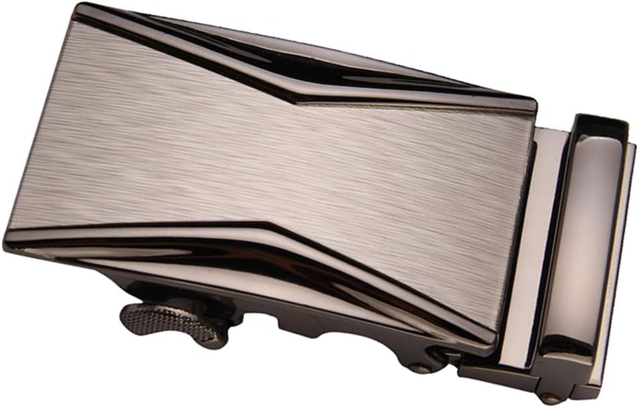 F Fityle Metal Automatic Slide Buckle Replacement Ratchet Belt Buckle Formal Business Belt Accessories for Men