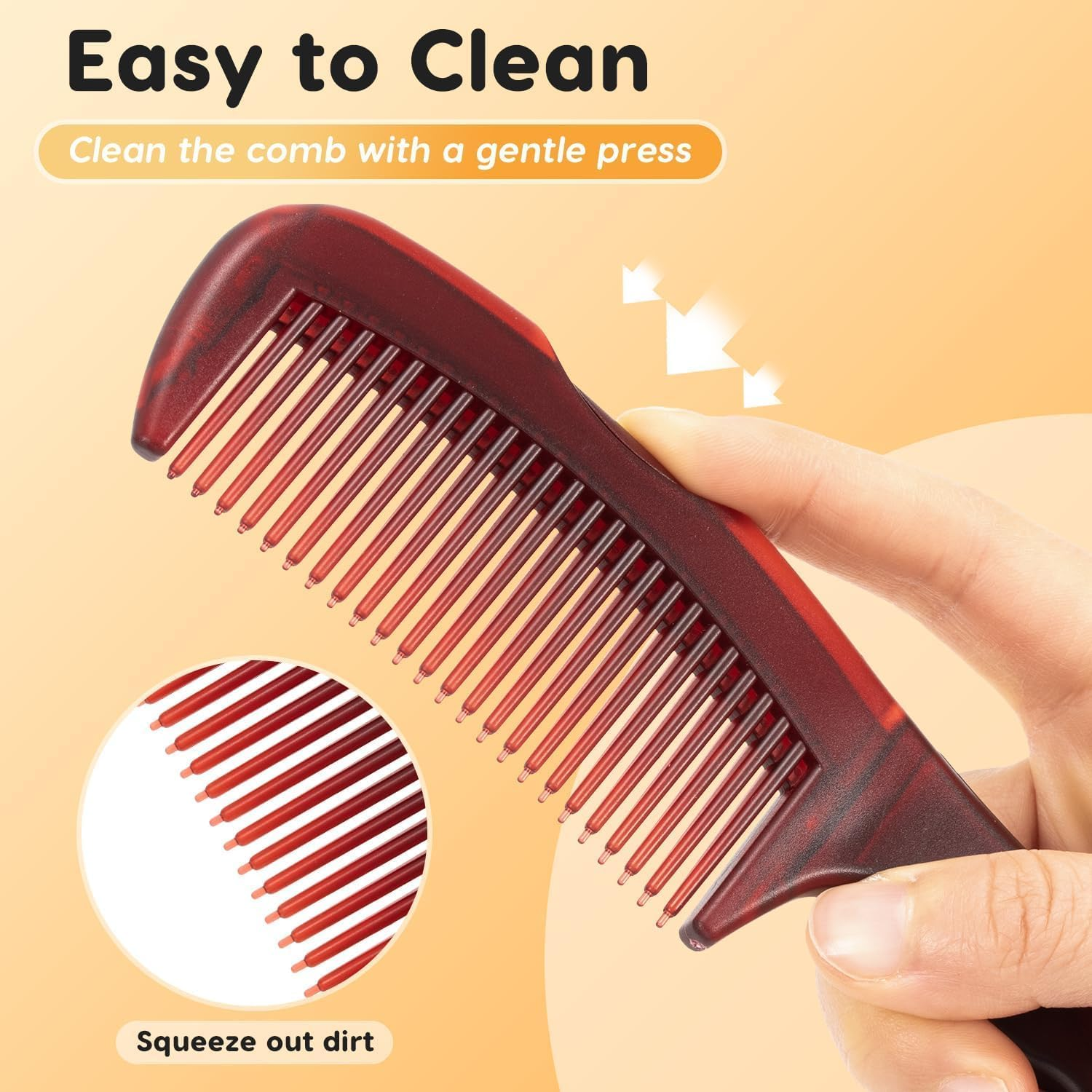 Hollow Tooth Scalp Massage Comb Set, 2 Pieces Hollow Tooth Scalp Sweep Combs Dandruff Remover, Dandruff Comb Energy Massage Comb for Women or Girls image number 2