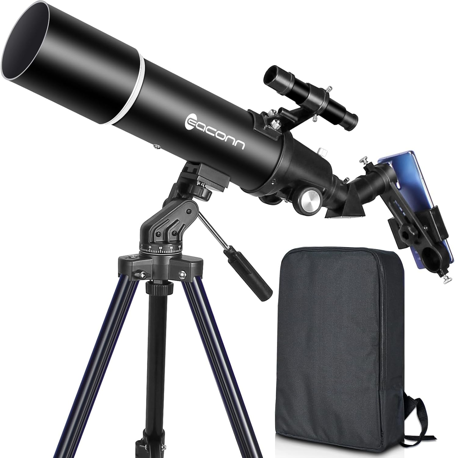 Telescopes for Adults Astronomy, 80Mm Aperture 600Mm Refractor Telescope for Kids & Beginners, Compact and Portable Travel Telescopio with Backpack image number 6