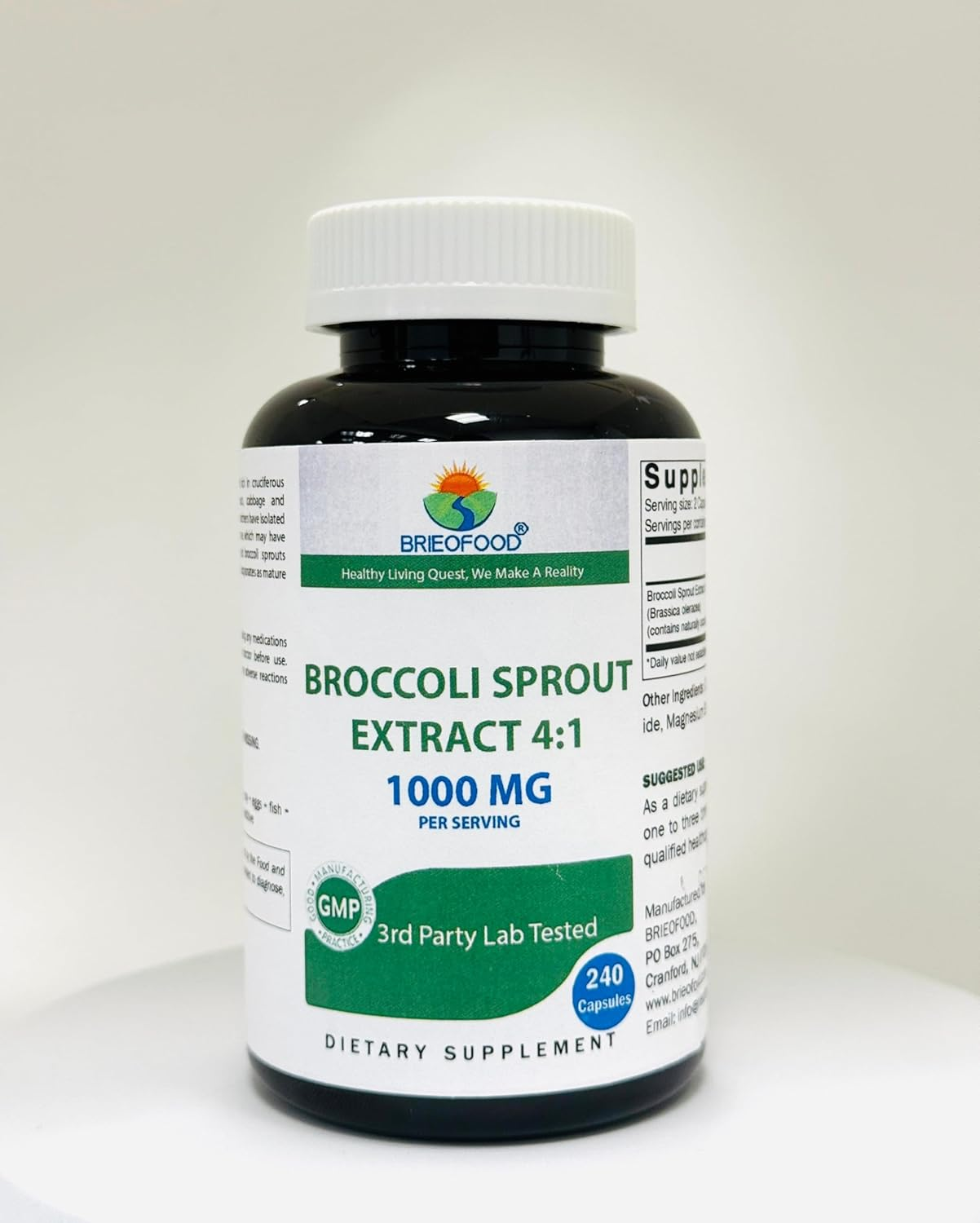 Brieofood Broccoli Sprout Extract 4000Mg Serving - 240 Capsules image number 5