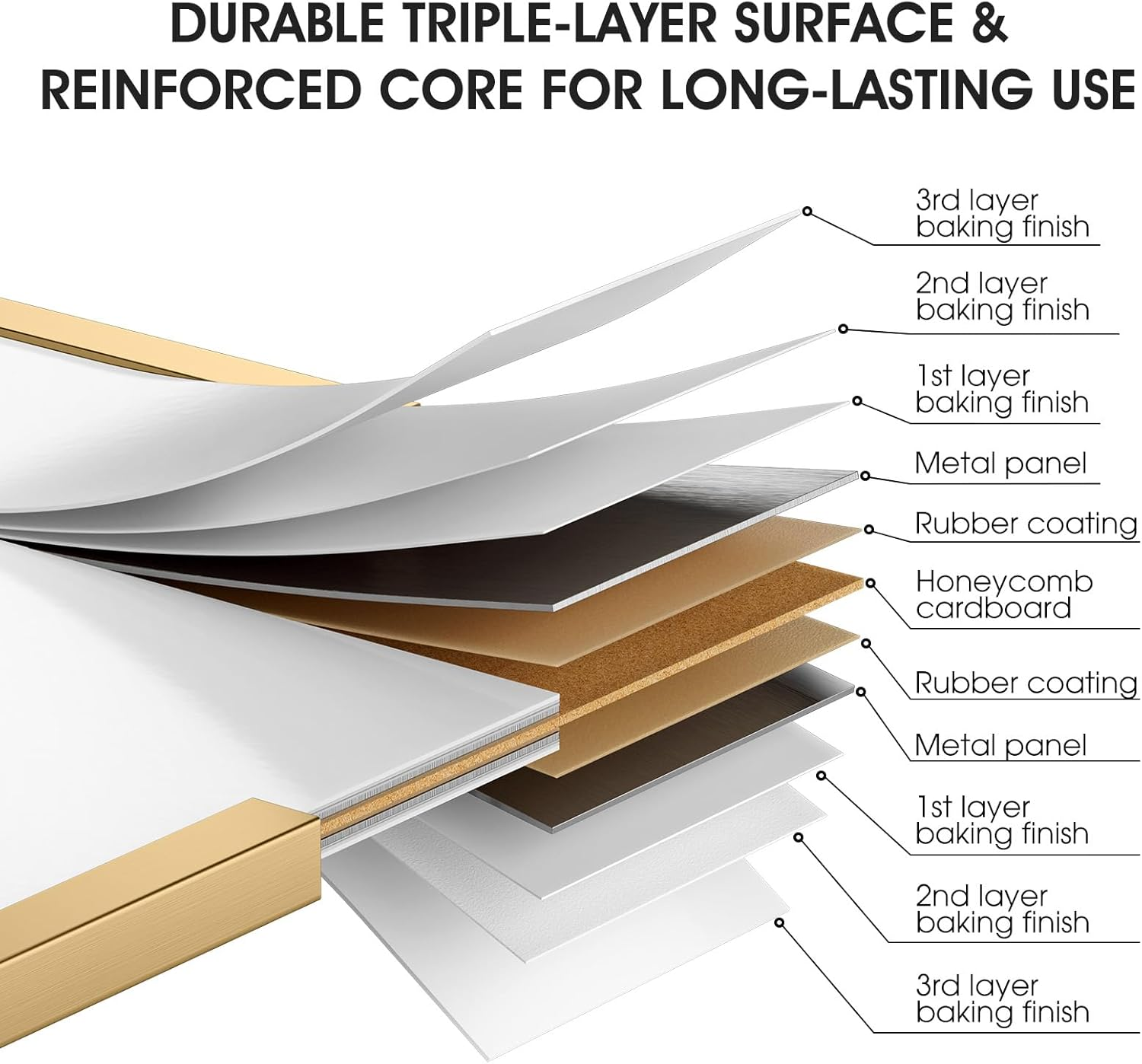Maxgear Monthly Calendar Dry Erase Board for Wall, 16"X12" Hanging Whiteboard, Small Dry Erase White Board with Handle, Golden Aluminum Framed Whiteboard for Office, Home, School image number 4