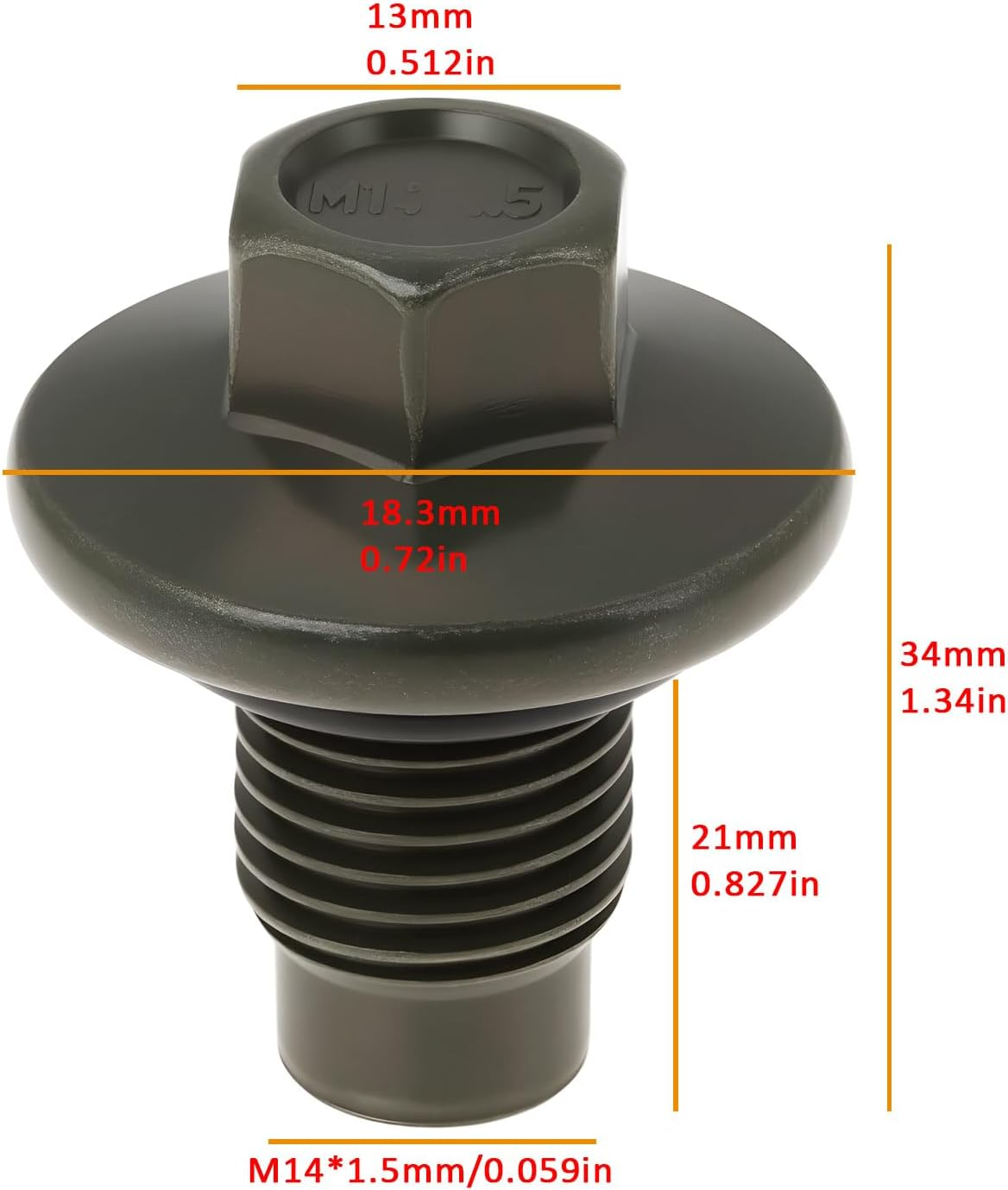 Ecsing Car Oil Sump Plug AJ88461 Compatible with Jaguar Compatible with Landrover XE XK XF 2.7 3.0L 5.0L image number 2