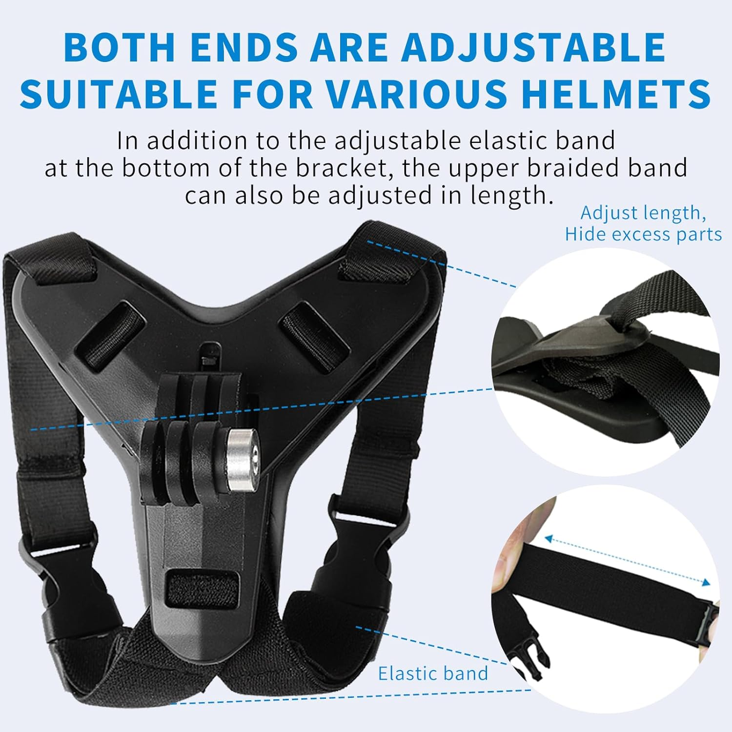 Bestoct Motorcycle Helmet Chin Strap Mount for Gopro Hero 13/12/11/10/9/8/7/6/5 Black,Dji Osmo Action 5Pro/4/3,Dirt Bike Holder Accessories Compatible with Insta360 X5/X4/X3/Acepro/Acepro2,Akaso,Sjcam