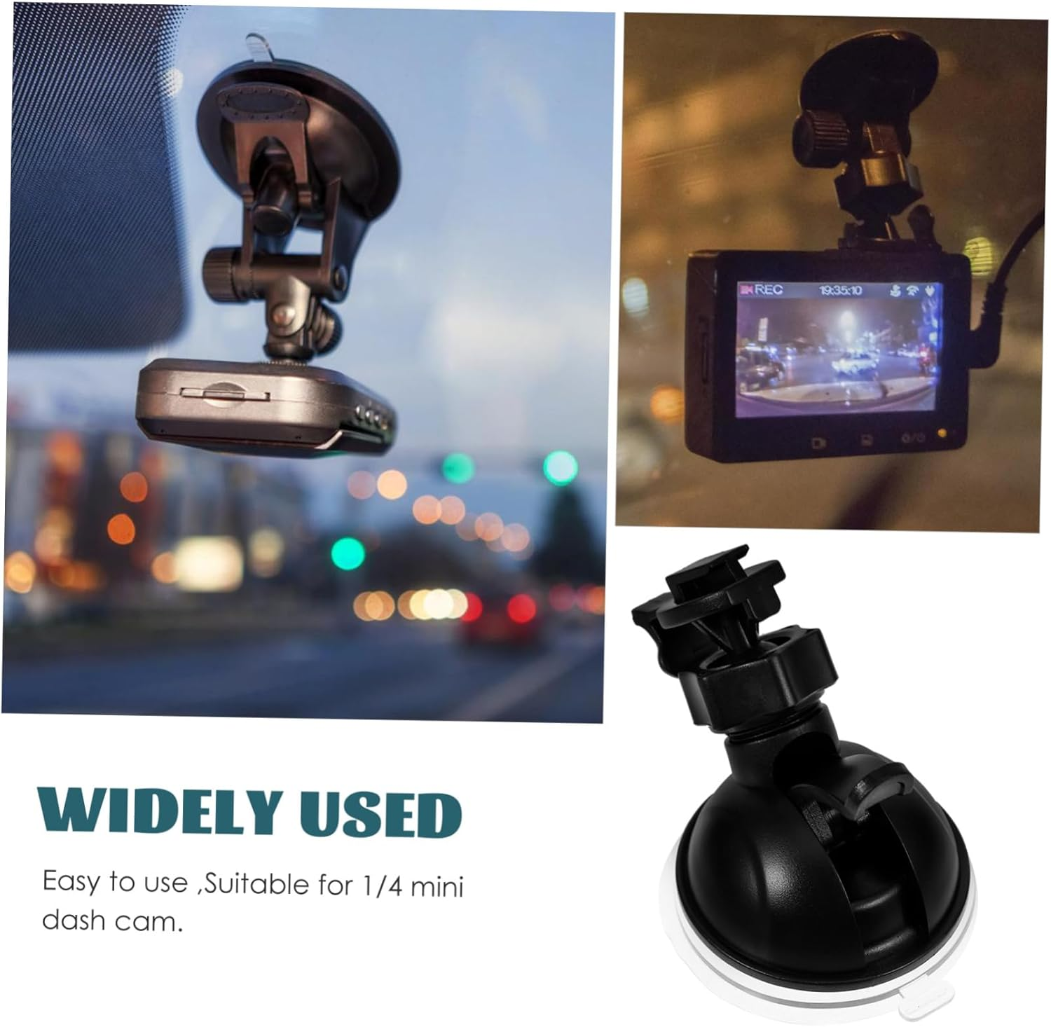 Homoyoyo Dashcam Suction Cup Mount - Durable Dashcam Holder for Secure Car Installation - Compatible with Navman Dash Cameras Easy to Use and Adjustable Design