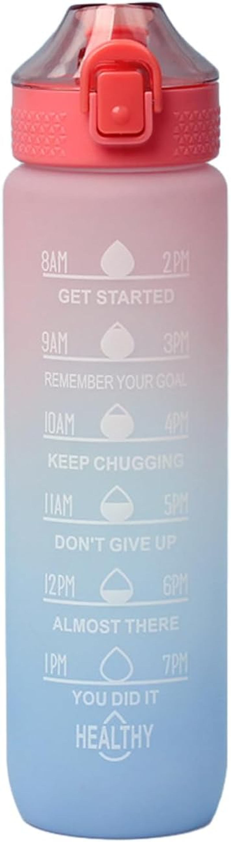 Daily Water Intake Bottle | Time Marker Gym Drinking Jar,1000Ml Portable Water Container with Handle, Motivation Bottle for Fitness Sports