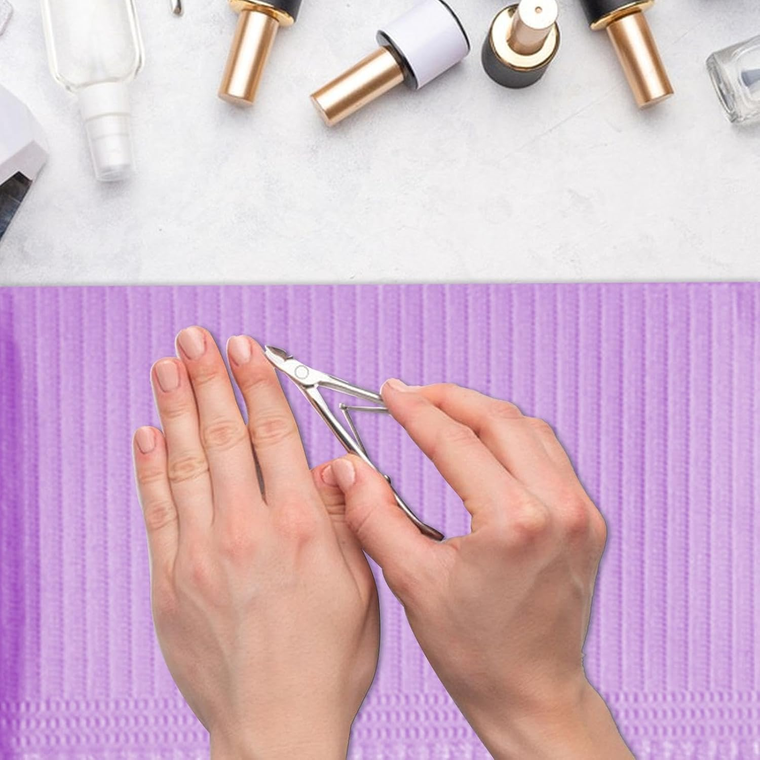 Pack of 50 Nail Art Place Mats Waterproof Nail Art Paper Pads Nail Table Mat Nail Paper Towels Manicure Table Mat Accessories for Manicure Nail Art Salon Beauty Salon - Pink image number 2