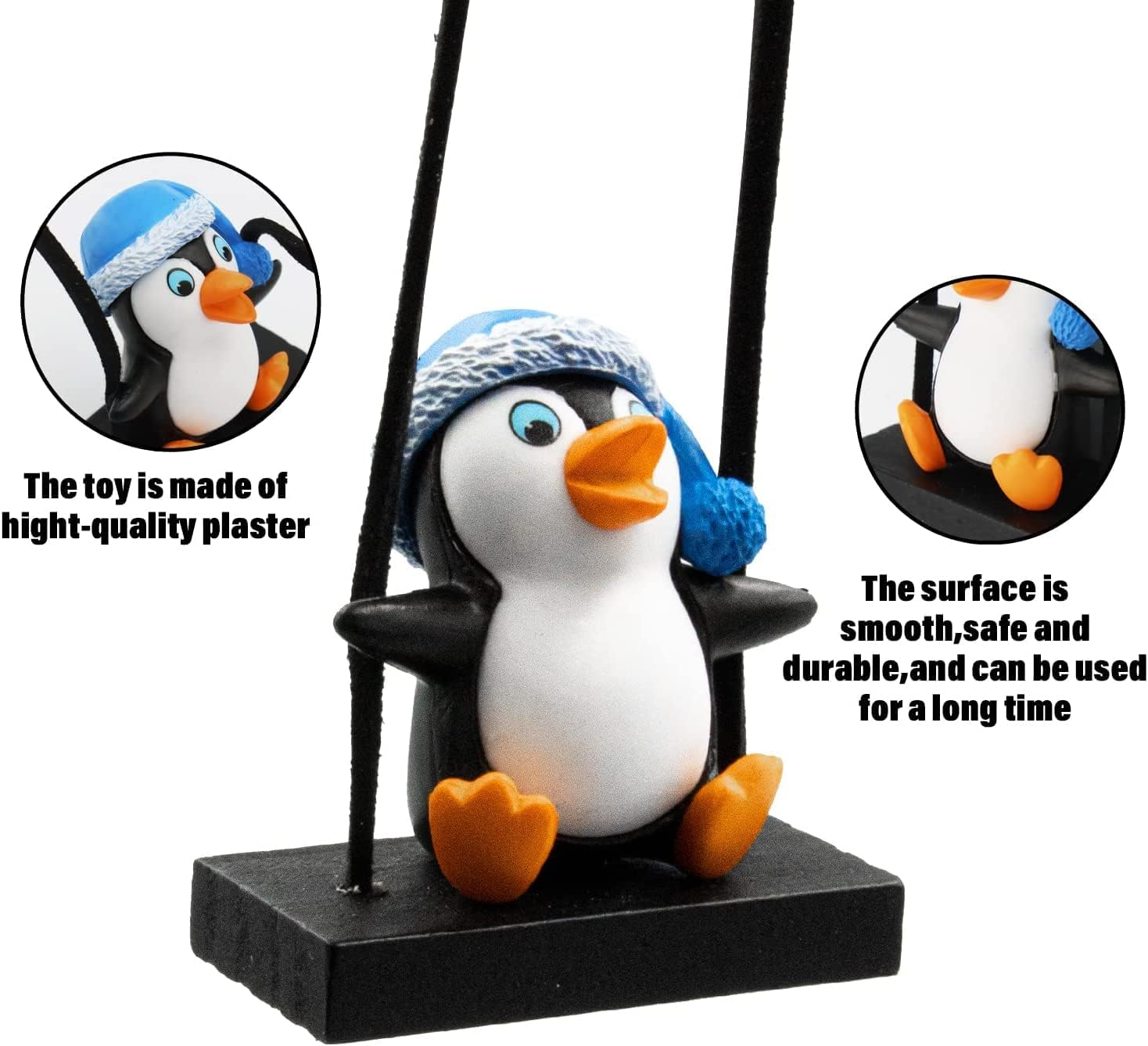 Cute Swinging Penguin Car Pendant Decoration - Mirror Hanging Decor image number 4